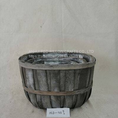 High Quality Poplar Grey Color Wood Chips Storage Basket