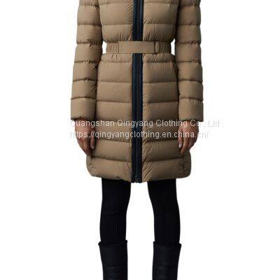 2023 NEW CUSTOM WOMEN BELTED WINTER PARKA OVERCOATS PLUS SIZE WOMEN DOWN PADDED PUFFER JACKETS photo-4