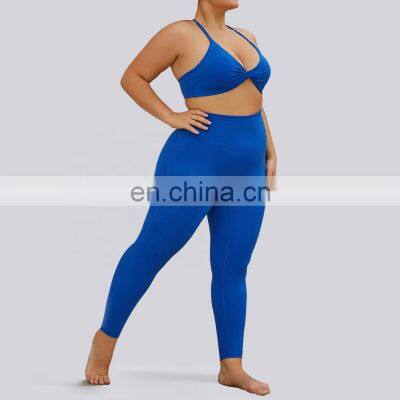 Plus Size Custom V Shaped Back Yoga Leggings Women High Waist Sports Sweat Wicking Pants