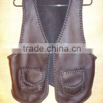 Braided sheep leather vests