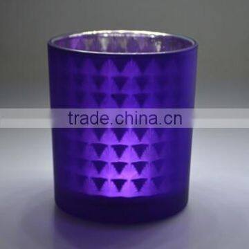 purple glass candle holders colorful glass candle stand