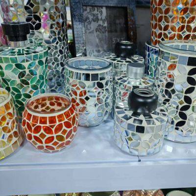 Glass Jar Glass Candle Holder Glass Vase Mosaic Vase photo-4