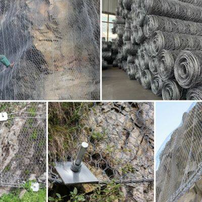 High Tensile Galvanized Hr 30 Reinforced Mesh Cheap Price Hexagonal Rockfall Net for Slope Protection Plain Weave Cutting photo-2