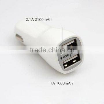 Universal Mini Dual Usb Car Charger with 5v 3.1A Output For Free Logo Printing