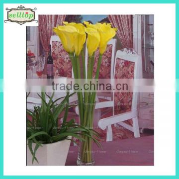 Hot sell 63cm real touch pu yellow calla lily