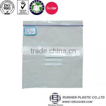 Transparent printed plastic zipper bag for packing