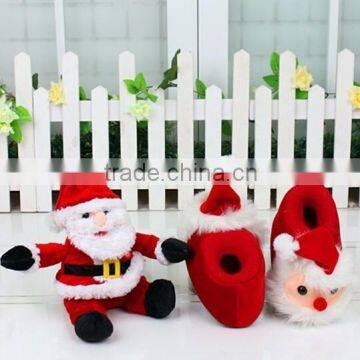 Cute Plush Santa Claus Slippers for Christmas/ Christmas Slipper photo-2