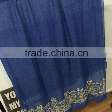 New Embroidery Design Pattern Cotton Viscose Fashion Ladies Scarf Quality Choice photo-2