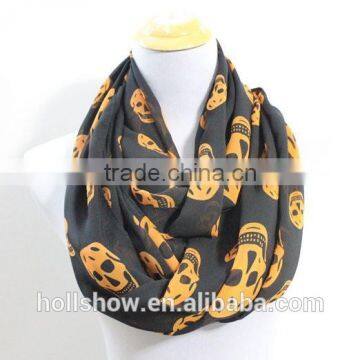 Wholesale Infinity Printed Scarf Fashion Chiffon Skull Scarf