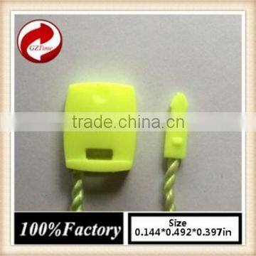 quality string seal tag, hang tag string, garment plastic seal tag/ Fluorescent green string seal neon string lights