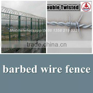 china anping factory hot dipped galvanized barbed wire fencing wholesale