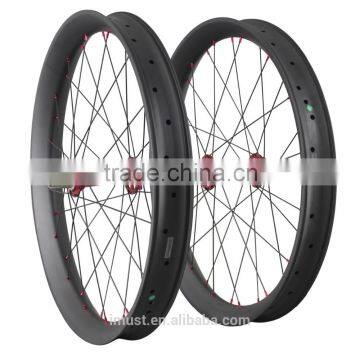 2016 carbon fiber fat bike wheels full carbon 26er fatbike wheel snow beach wheelset FW65