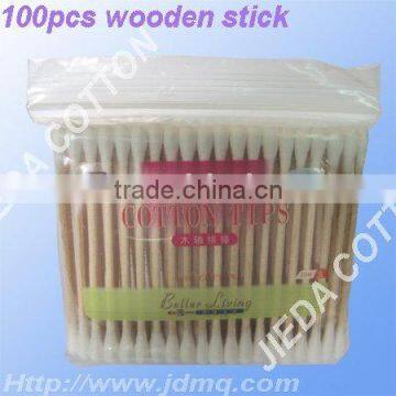 wooden stick cotton swabs in PE bag