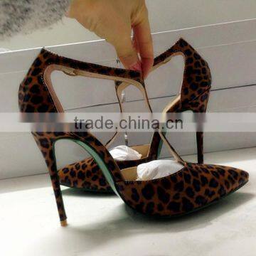 Catwalk New Arrival Leopard Patent Leather 120mm High Pointed Toe Stiletto J-String Shoes Women photo-2
