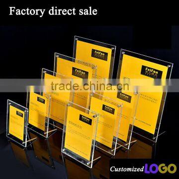 factory direct sale acrylic display stand POP holder, acrylic card holder,acrylic magnetic photo frame