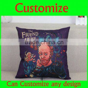 OEM 100% cotton printed cute home decorative pillow case without border