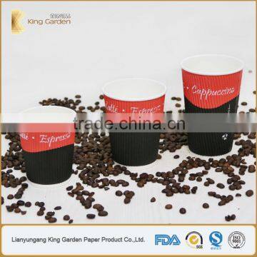 Groove Layer Black and Red Customer Logo Printing Cups photo-2