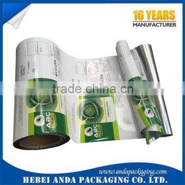 Eco-friendly plastic foil packaging roll film for coffee packaging