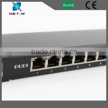 FTP cat5e patch panels, 24 port shielded patch panel with Led light