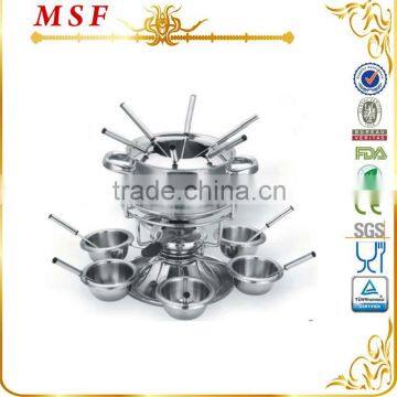 Party Supply Kitchen Tool Stainless Steel Swiss Cheese Fondue Set with bowls                        
                                                Quality Choice