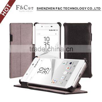 Accessories case foldable back standing case flip case For Sony Z5