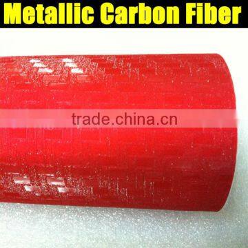 Special type metallic carbon fiber film with air free bubbles red color 1.52*20m per roll