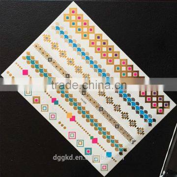 New design skin jewelry tattoo, gold & silver flash tattoo sticker hot sale