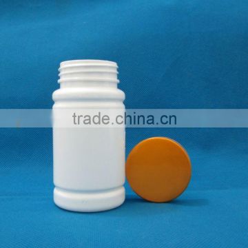 150cc white PET tall Vitamin bottle with golden crown caps