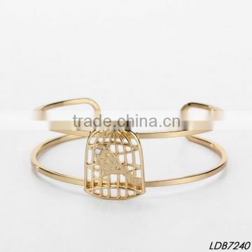 2015Fashion fantastic gold bird cage cuff bangle