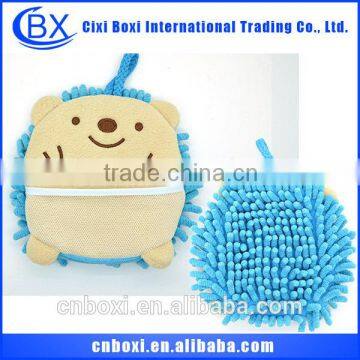 High quality polyester/nylon cute baby bath glove,bath mitte exfoliating glove