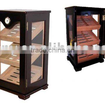 Wooden Glass Display Cigar Cabinet