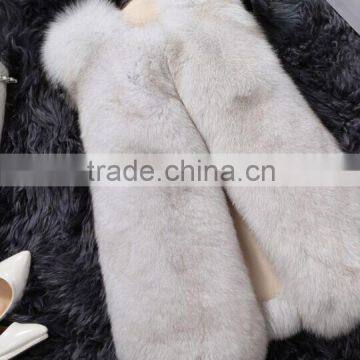 lady women fashion fox fur vest QYQX-01