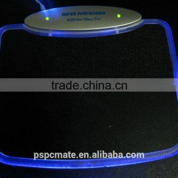 Blue LED Light Mousepad Mouse Pad Mat + 4 Ports USB HUB for PC Laptop Computer photo-5