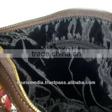 New Style of Moroccan Kilim Bags Tote Leather and Kilim Handbag photo-3