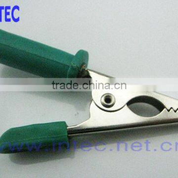 Jumper Wires Alligator Crocodile Roach Test Clip Plastic Handles Crocodile clips 60mm green color I00140