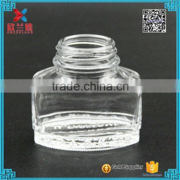 Hot Sale clear glass ink bottle/ rounded crystal empty bottle 50ml