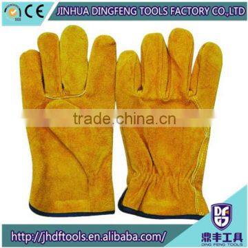 Yellow cow split leather welding gloves from china manufacturer