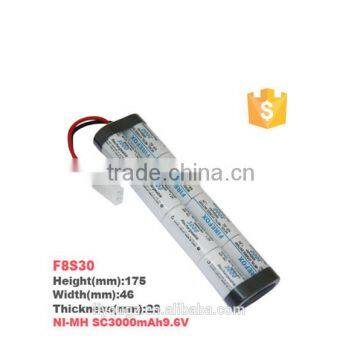 Best price!!! FireFox high Power SC 9.6V 3000mah NI-MH Battery rechargeable battery