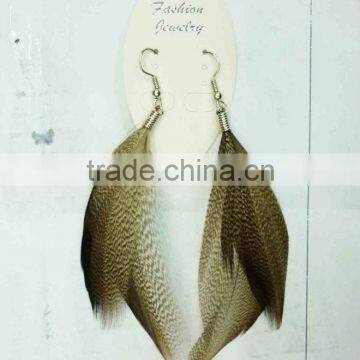 Fashion Natural Pheasant Feather Earrings