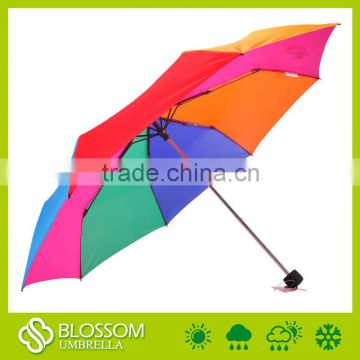 Leader Manufactur High Quality Cheap Rainbow 3 Fold Umbrella