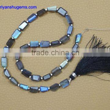 Labradorite Hand made 6*10-8*12 mm Faceted Tumble shape, 16" Strand length 100% Natural gemstones