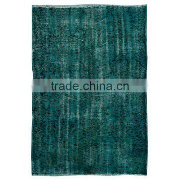 Handmade Turkish Carpet - Turquoise Over-dyed Rug (9,1 x 5,7 feet)