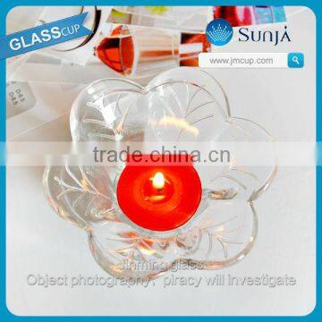 Wholesale crystal candle holders glass lotus candle holder