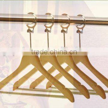 Fashion wooden anti-theft hanger with round trouser bar