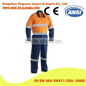 New Product Safety Body Wear Two Tones Reflective Overall Orange/Yellow Cargo coverall