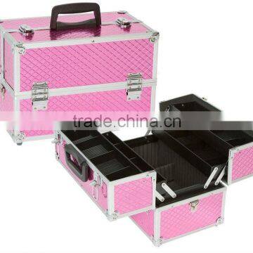 Aluminum Pink Cosmetic/Makeup Train Case (ZYD-HZ883)