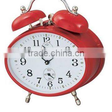 Table metal oval shape mechanical alarm clock