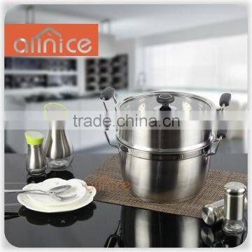 Allnice-2 Layers Stainless Steel Energy-Saving Steamer Pot humanization design concept handle easy to carry