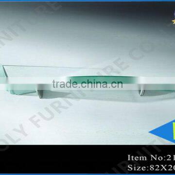 Top Hot! High quality fashion advertising display cosmetic supermarket restraurant bent glass hanging on wall rack CT-121