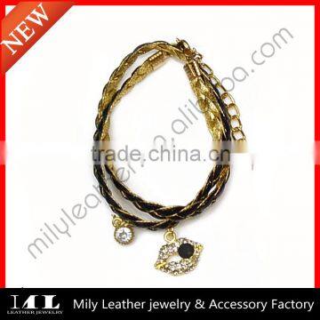 Wholesale new arrived High quality colorful warp leather bracelets with mouth KID008